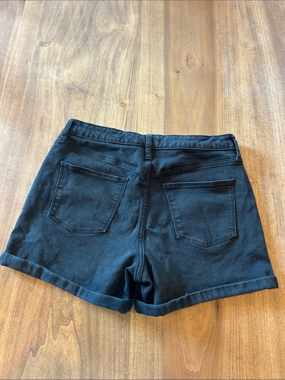 (Pair)Universal Thread Black Rolled-Hem Denim Shorts & burnt orange shorts - Picture 4 of 10